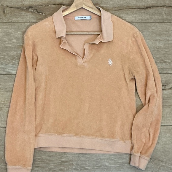 Sporty & Rich Sweaters - Sporty & Rich Tan V-Neck Sweater